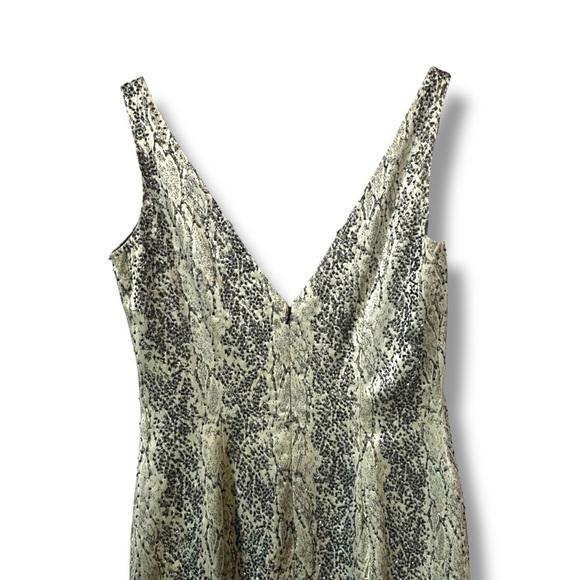Cache Beaded Snakeskin Print Cocktail Dress - Picture 3 of 5